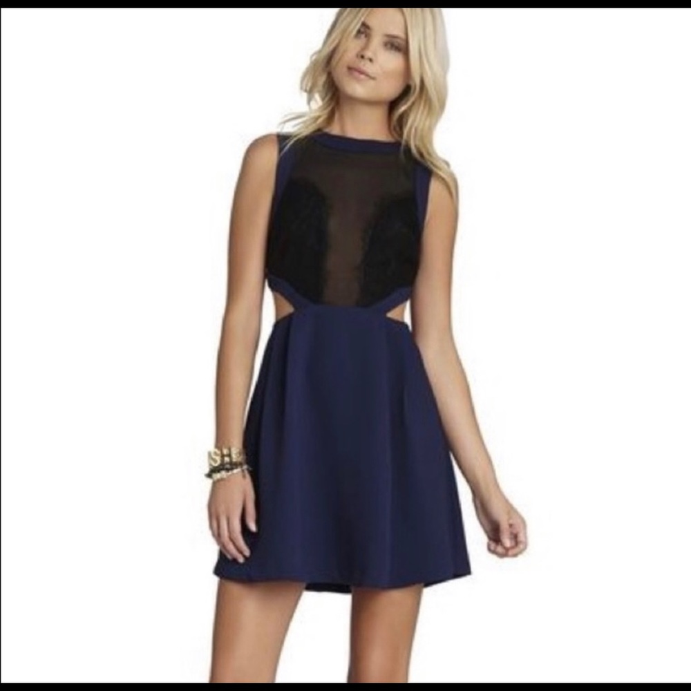 BCBG Navy Cut Out Dress